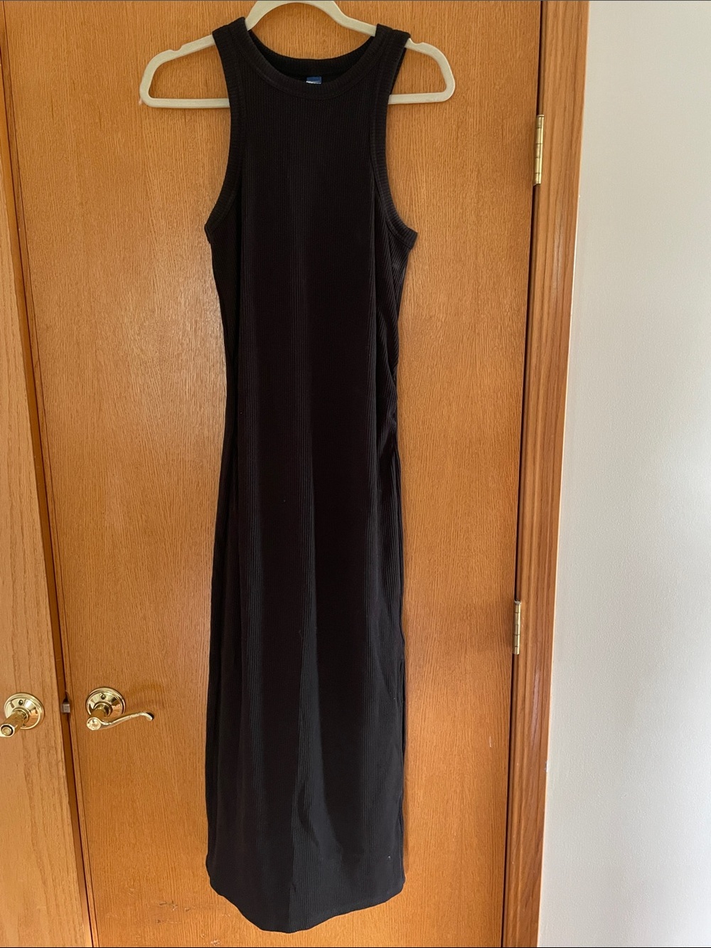 Old Navy Maternity Black Ribbed Tank Maxi Dress